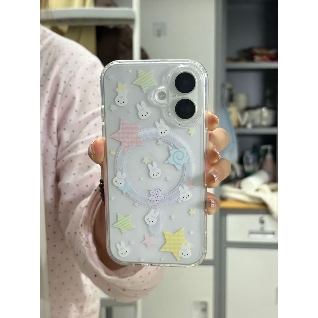 BANCA sao Miffy thỏ cho iPhone1617promax hút từ trường hợp iPhone15141312