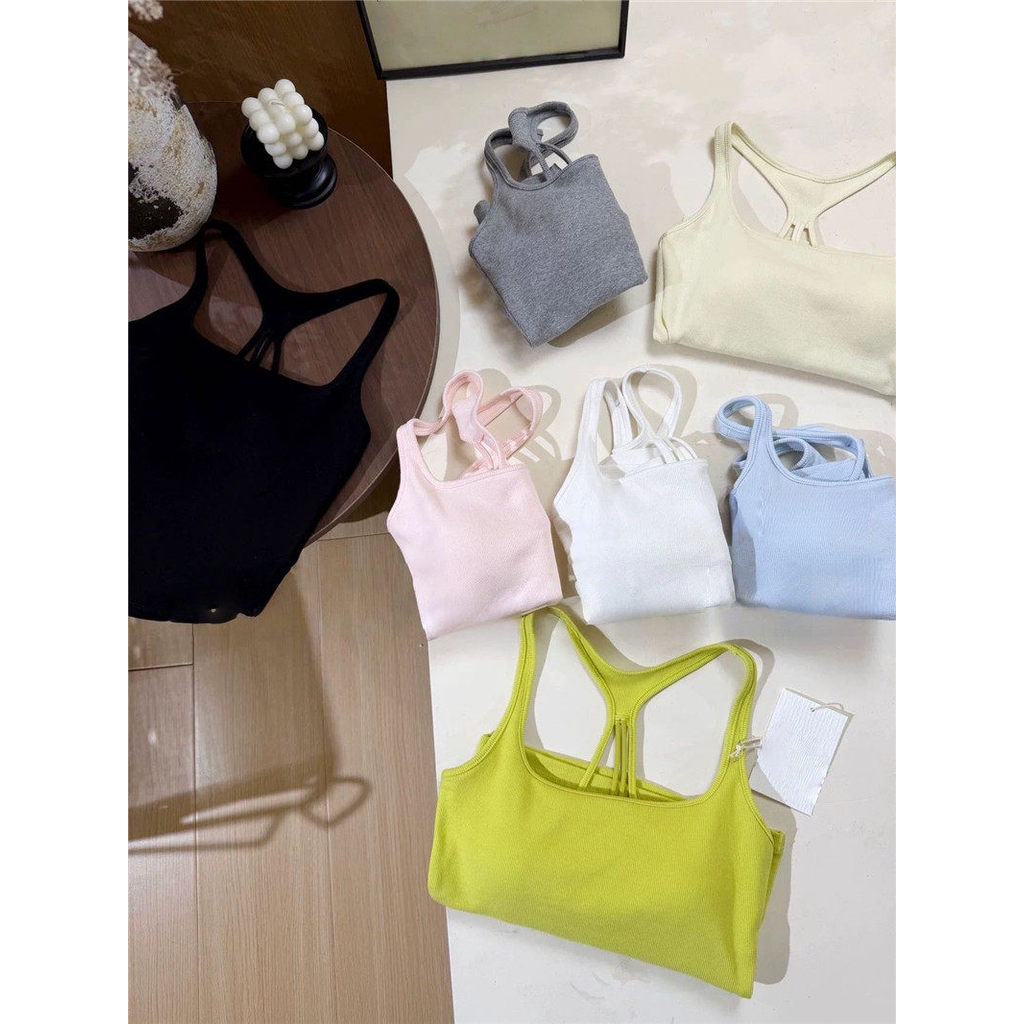 Dây Thể Thao Camisole Nữ Tập Hợp Áo Ngực Lưng Đẹp Chạy Bộ Quần Lót Có Miếng Lót Ngực