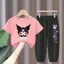 Trẻ Em Kuromi Hoạt Hình Áo Chống Muỗi Bộ Bé Gái Mùa Hè Thường Ngày Dễ Thương Hai Mảnh Trang Phục