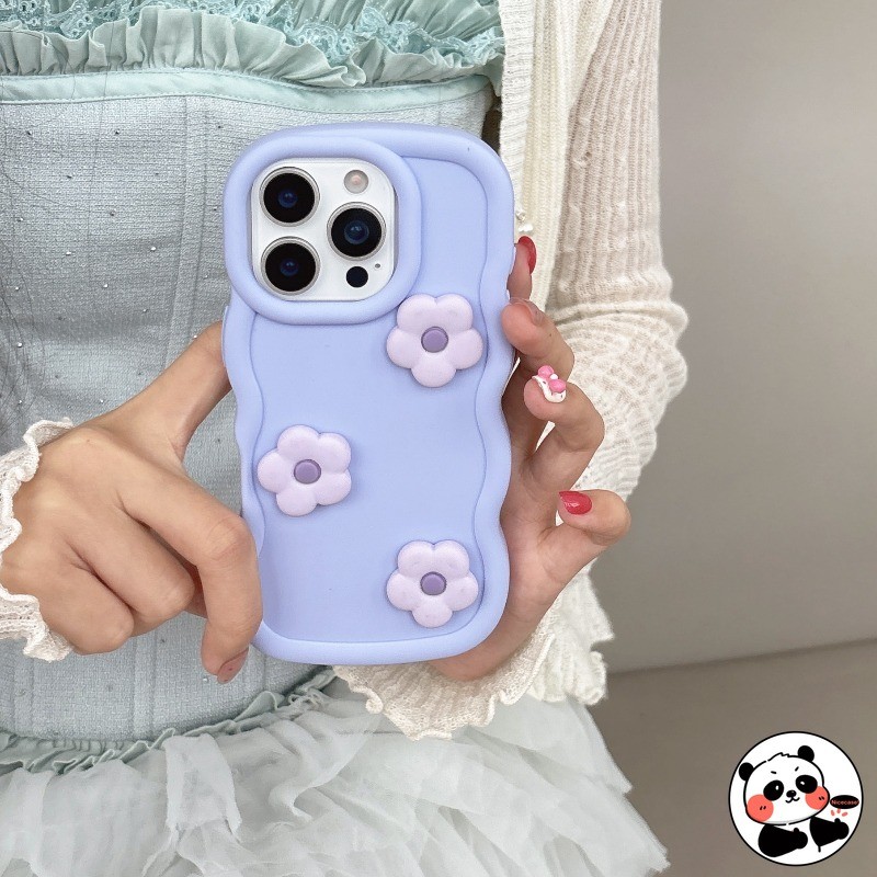 Ốp Điện Thoại Sóng 3D Hoa Dễ Thương Cho Huawei Nova Y91 Y90 Y73 Y72 Y72S Y71 Y70 Y63 Y62 Plus Y61 Y60 5G 4G Vỏ Màu Kẹo Hoạt Hình Vỏ Mềm Chống Sốc