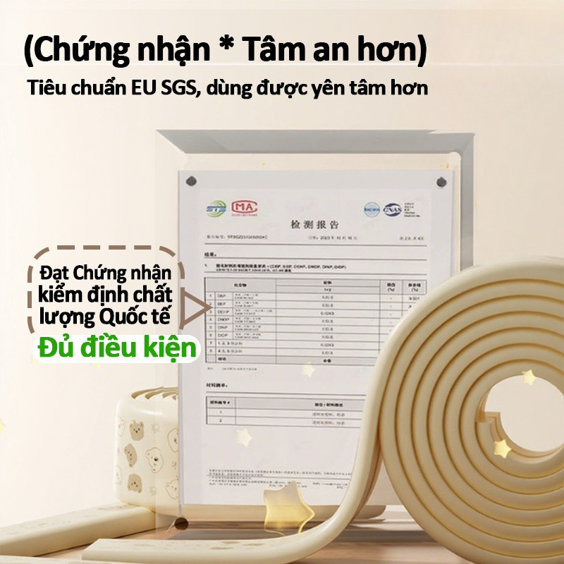 Dải xốp bọc cạnh bàn chống va đập - Bảo vệ an toàn cho bé, dễ dán, dùng cho góc nhọn tủ giường