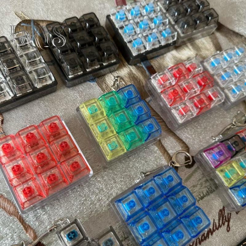 (TFT) 9 Phím Keycaps Bàn Phím Móc Khóa Fidget Đồ Chơi Chống Lo Âu Điểm Keycaps Đảng Giảm Căng Thẳng DIY Keycaps Đồ Chơi Mũ Bàn Phím MỚI