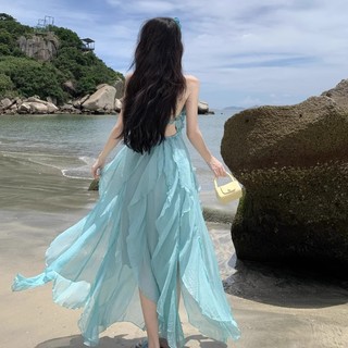 Đầm maxi nữ nhẹ nhàng, bay bổng,Thiết kế hai dây gợi cảm, nữ tính,Phù hợp đi biển, du lịch, chụp ảnh