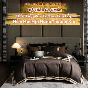 Bộ vỏ chăn ga gối 4 món chất liệu tencel cotton satin cao cấp Memminbedding luxury Thiết kế tối giản,