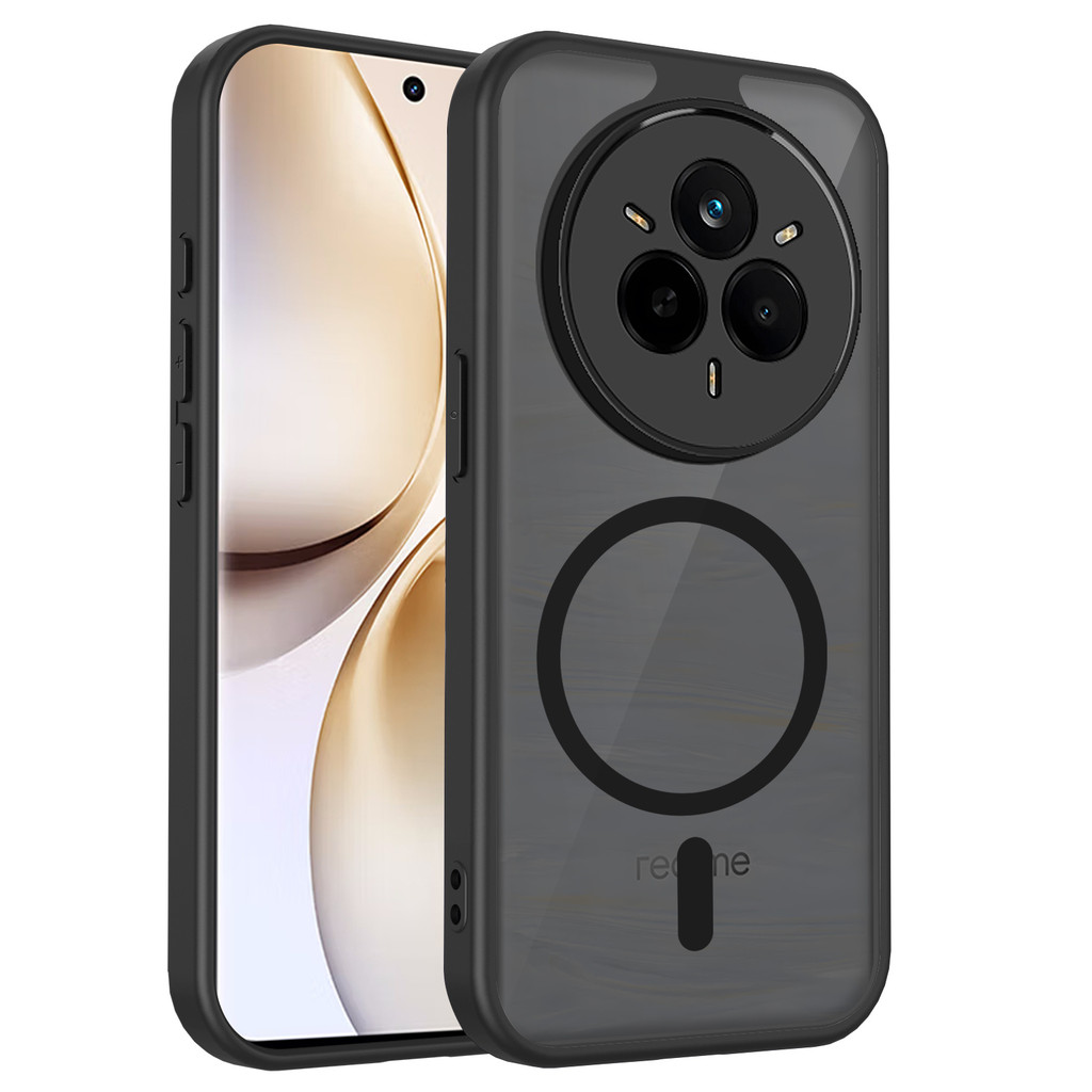 Ốp lưng Realme 14 Pro Plus 5G Vỏ thu hút từ tính màu đen mờ cho Ốp điện thoại Realme 14 Pro 5G