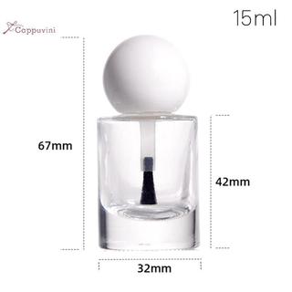Cappuvini Chai sơn móng tay thủy tinh trong suốt 8/10/15ml, nắp có cọ, dùng đựng mỹ phẩm, thiết kế đẹp