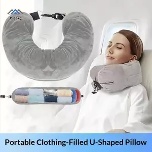 ELBBKG Du Lịch Ne Gối Có Thể Lấp Đầy Quần Áo Túi Bảo Quản Hình Chữ U Vỏ Gối Pha Lê Lông Cừu Ne Gối Dành Cho Máy Bay Du Lịch Mới