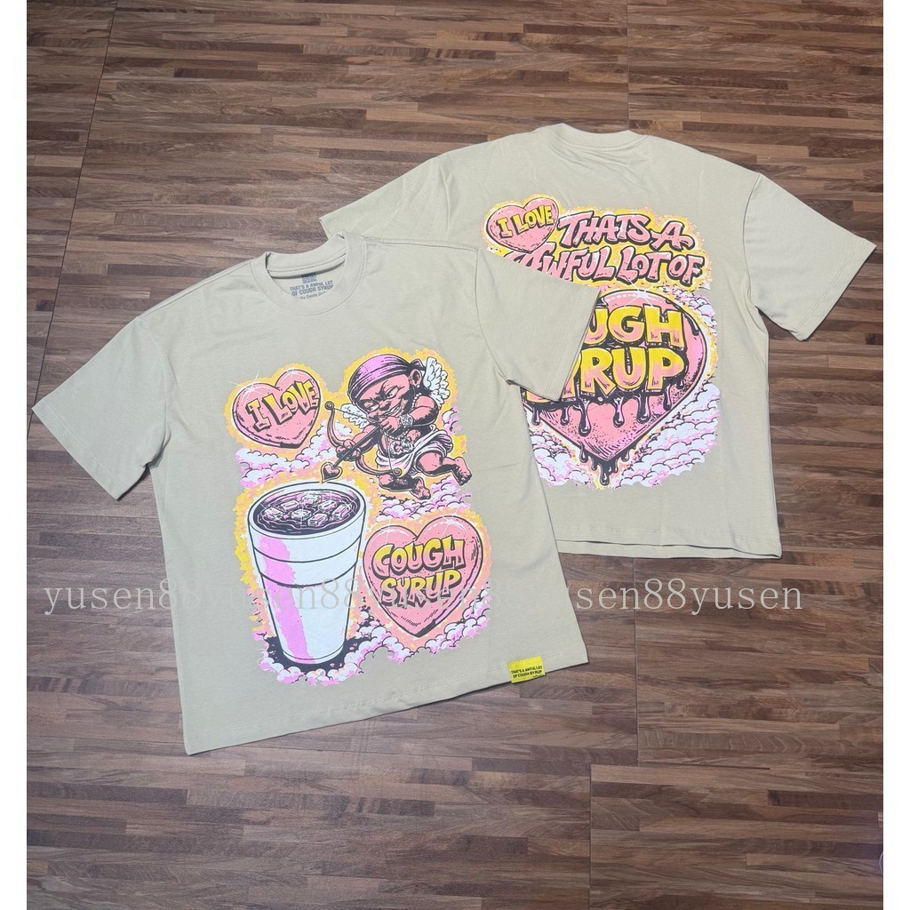Áo thun hip-hop retro Mỹ với chủ đề "I Love Cough Syrup", chất lượng cao
