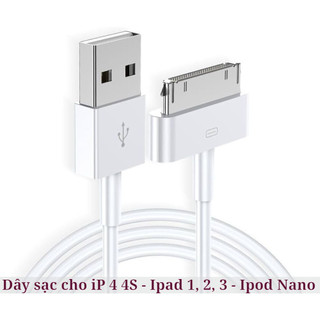 Cáp sạc USB cho iPhone 4 4s 3G 3GS iPad 1 2 3 iPod Nano - dây dài 1 mét / Hàng sẵn kho