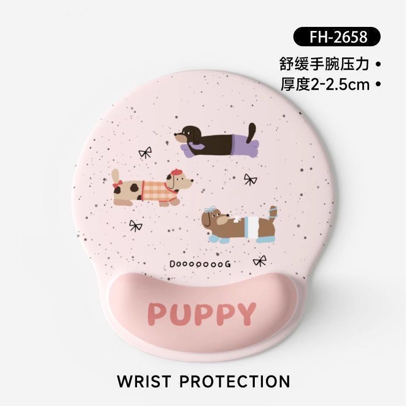 Hoạt Hình Mới Dachshund Chó Cổ Tay Chuột Miếng Lót Cổ Tay Cô Gái Chống Bụi Bẩn Văn Phòng Laptop Bàn Phím Còn Lại 2PJX