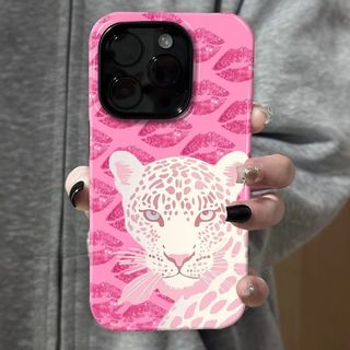 Ốp điện thoại hình con báo đỏ 2 trong 1 Apple 17 / 16 iPhone 15 Pro Max Phim mới 14 / 13 Sáng tạo 12 / 11 Pro Max 7 / 8 Plus Vỏ điện thoại bóng hai lớp