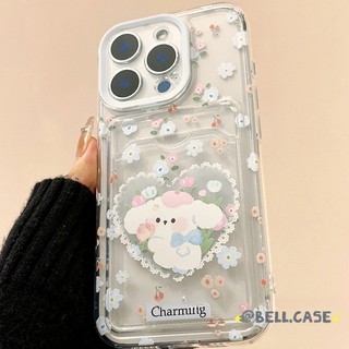 Dành Cho IPhone 17 16 15 14 13 12 11 Pro Max X XR XS Max 7 8 Plus Dễ thương chó trắng thẻ túi điện thoại trường hợp