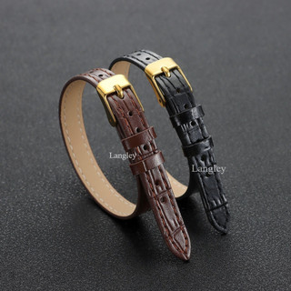 6mm 8mm 10mm Da Mềm NATO Dây Đeo Đồng Hồ Dây Đơn Vòng Hoa Văn Tre Mịn Cho Nữ | Dây đeo cổ tay thay thế mỏng Dainty Khóa vàng