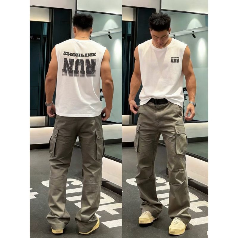 Áo Ba Lỗ Cotton Phong Cách Mỹ Cho Nam, Dáng Rộng Thích Hợp Mùa Hè