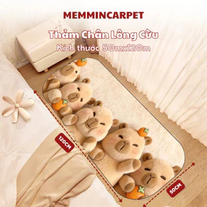 Thảm Lót Sàn, Thảm Chân Giường 50x120cm Dày Dặn Họa Tiết Sang Trọng Chất Liệu Lông Cừu Êm Ái - MemminCarpet - TH74