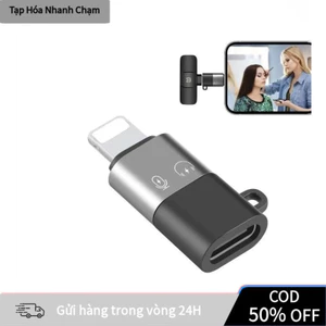 【COD】Đầu chuyển đổi 2 chiều Ligh tning sang Type C và ngược lại, hỗ trợ mic không dây và sạc đồng thời tiện lợi.