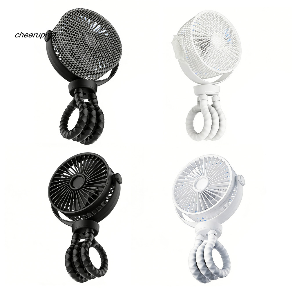 Quạt xoay 3 tốc độ CHEER Quạt kẹp có thể sạc lại Quạt xe đẩy kẹp có thể sạc lại di động với 3 tốc độ 360° Xoay – Máy làm mát cá nhân nhẹ cho ghế ngồi ô tô cho bé