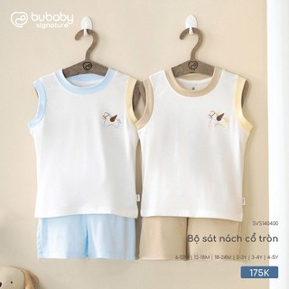 Bubaby SS26.T3.3.2 SVS140400 Bộ sát nách cổ tròn   🔅 cho bé