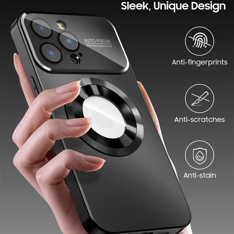 Ốp Lưng Acrylic Cửa Sổ Lớn Chống Va đập Cho IPhone 1716 15 14 13 12 Pro Max Tích Hợp Màng Bảo Vệ Camera