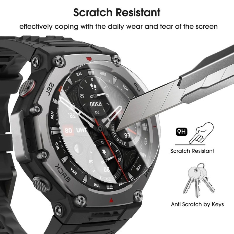 Dành Cho Amazfit T-Rex3 T-Rex3Pro T-Rex2 1-3 Chiếc 9H HD Kính Cường Lực Cho Amazfit T-Rex 3 2 Pro Siêu Thông Minh Bảo Vệ Màn Hình Đồng Hồ Bảo Vệ Chống Sốc Chống Trầy Xước Phim