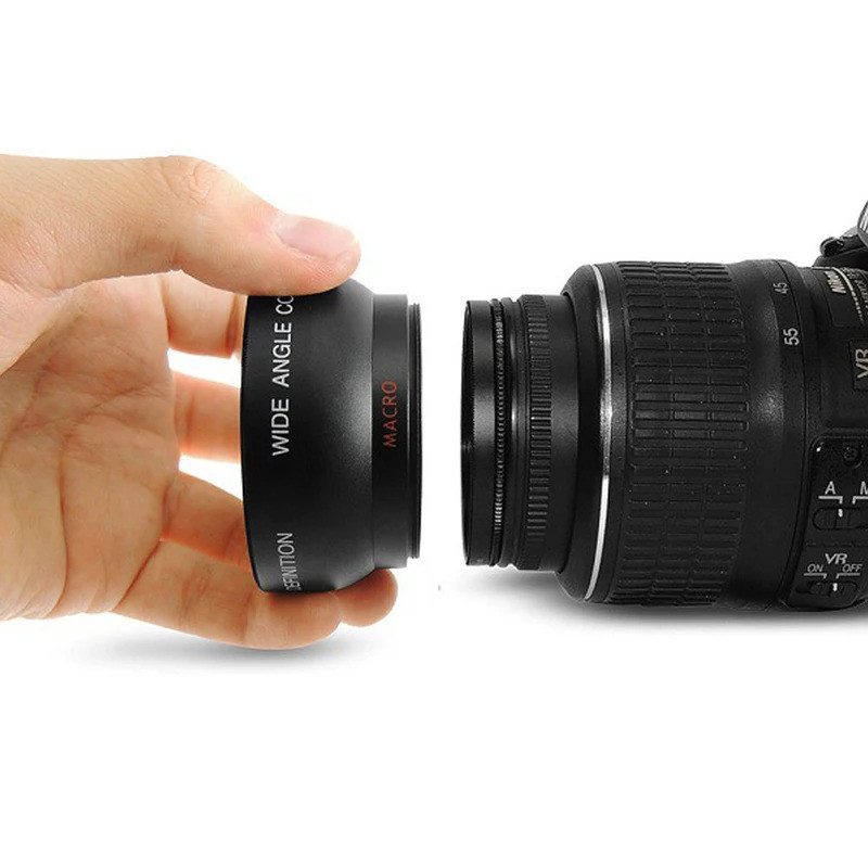 Ống kính Macro góc rộng Mcoplus 49mm 52mm 55mm 58mm 0,45X Độ phóng đại cho máy ảnh Canon Nikon Sony Fuji Panasonic Olympus Pentax