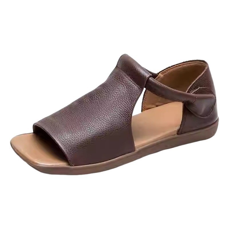 Giày Sandal Thời Trang Mỹ Mở Mũi Châu Âu Dép Size Lớn Mũi Tròn Giày Sandal Nữ Mùa Hè