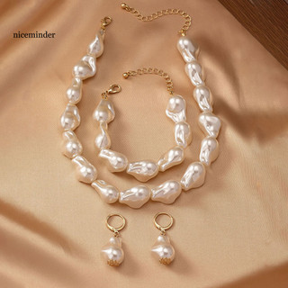 Vòng cổ vintage phong cách Pháp nữ, bộ trang sức ngọc trai giả lớn - Phụ kiện hoàn hảo cho tiệc cưới của cô dâu.
