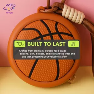 Ví đựng tiền xu Mini bằng silicon HFTOY Ví bóng rổ dễ thương Túi phong cách thể thao bóng đá dành cho sinh viên Sử dụng bữa tiệc ~