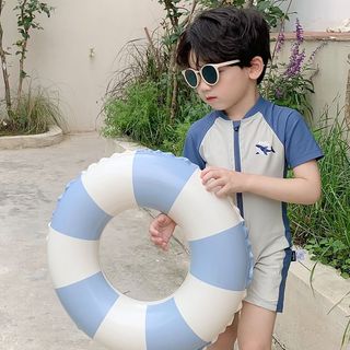 Đồ bơi liền thân cho bé trai - áo tắm tay ngắn nhanh khô họa tiết cá mập dễ thương đi biển