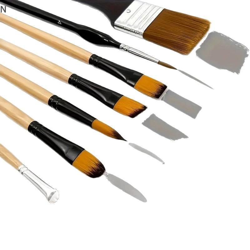 NS 32 Chiếc Bộ Cọ Sơn Cho Tranh Acrylic Lông Nylon Cao Cấp Với Tròn Filbert, Phẳng, Quạt, Góc, Tinh Tế Chi Tiết Bàn Chải Cho Nghệ Sĩ NS
