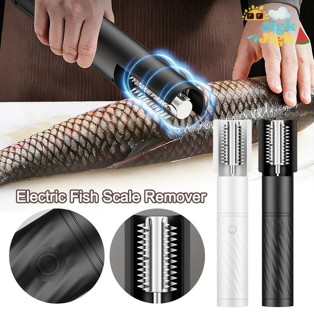 Dụng cụ loại bỏ vảy cá điện JIGK, Dụng cụ cạo vảy cá có thể sạc lại di động, Quà tặng Dụng cụ đánh vảy cá xoay chống trượt