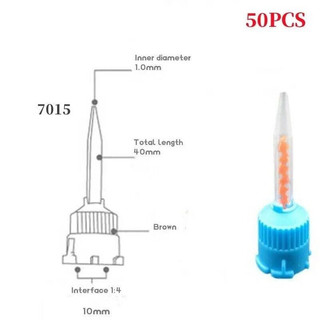 Bộ 50 Đầu Trộn Nha Khoa Nha Khoa Dùng Một Lần Ấn Tượng Cao Su Silicon Trộn Đầu Ống Trộn Răng Giả Ống Màu