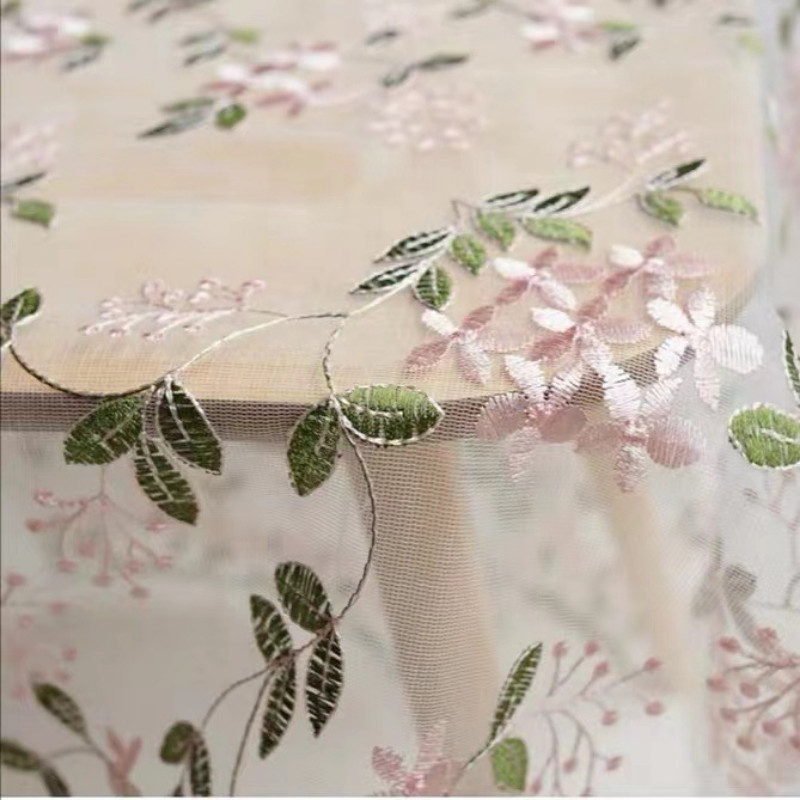 Nhỏ Tươi Hồng Hoa Lưới Thêu Ren Vải Cho Trẻ Em Váy Nữ Váy DIY May Vải Mỗi Sân