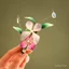 Kẹp tóc handmade Lily of the Valley với cánh hoa hồng, phong cách cổ điển, phù hợp với hanfu và mũ đội đầu