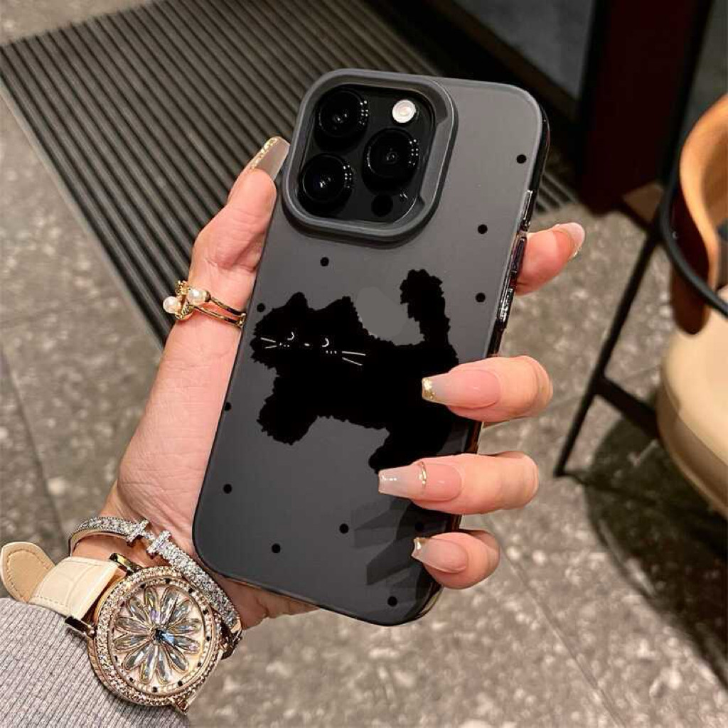 Đơn giản điểm sóng màu đen cho iphone 17/16promax vỏ điện thoại 15/14 apple 13pro/11 bộ xr