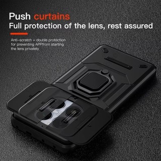 Redmi Note15 2026 Armor Vỏ Chống Sốc Cho Redmi Note 15 Pro + 15ProPlus Note15 4G 5G Đẩy Kéo Trượt Camera Bảo Vệ PC Cứng Ốp lưng Chống Rơi Giá Đỡ Mặt Sau
