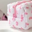 Túi trang điểm Quilted EBINLANDS, Hộp đựng mỹ phẩm nơ dung tích lớn, Túi xách vệ sinh đa chức năng di động dành cho nữ