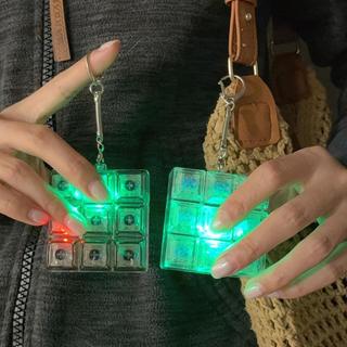 2 Chiếc Móc Khóa Bàn Phím Nhựa, Đen Trong Suốt / Trong Suốt Có Pin Tích Hợp, Đồ Chơi Giảm Căng Thẳng Chín Nút, Phong Cách Mờ / Dạ Quang Cho Chìa Khóa / Túi Phụ Kiện