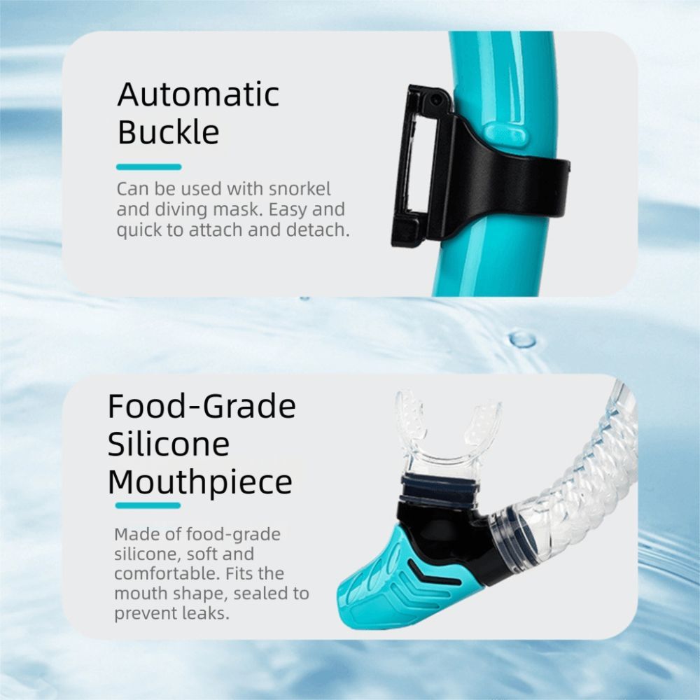 Ống Thở Lặn LACYESUK Bằng Silicon, Khô và Thoải Mái cho Freediving