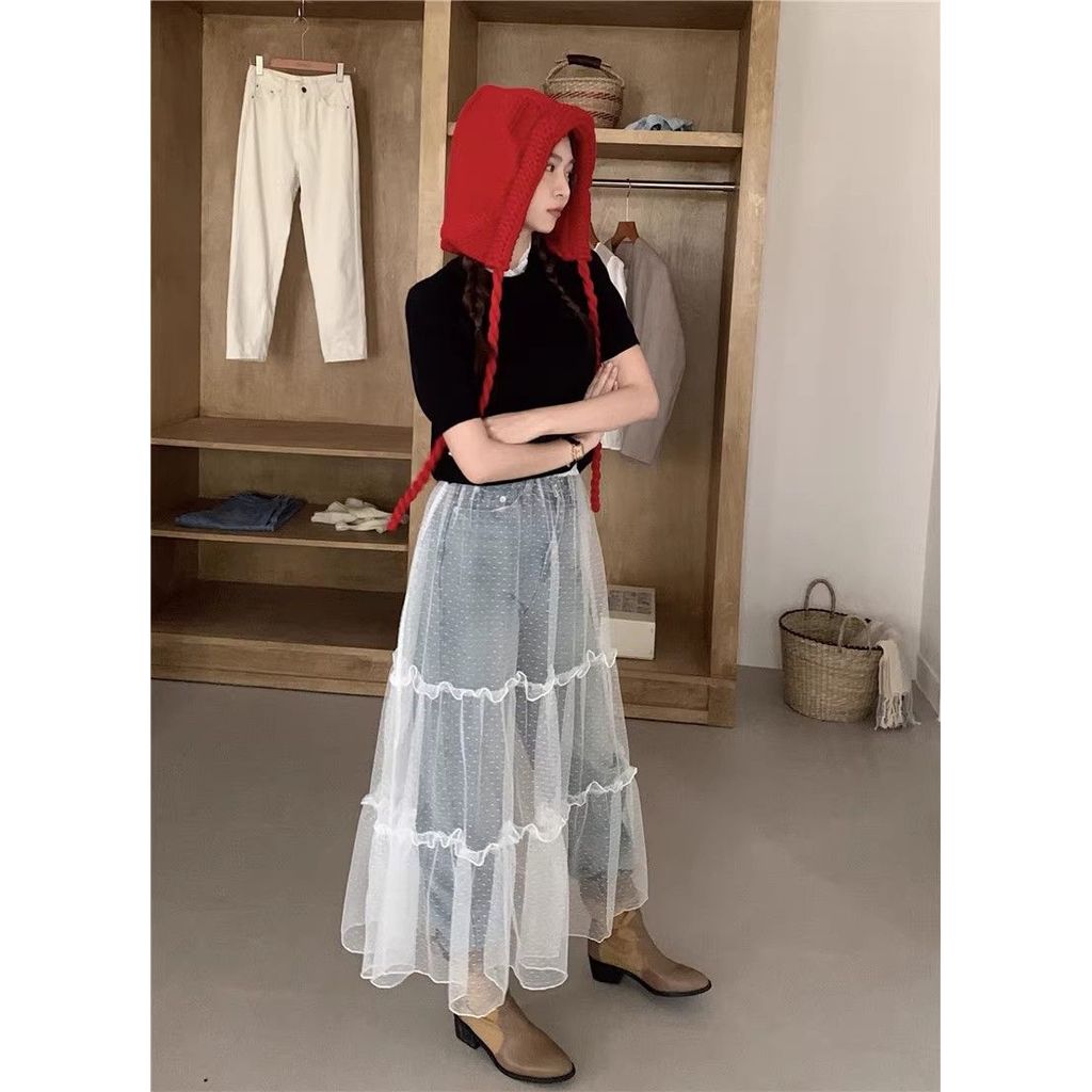 Váy ren giữa chiều dài mùa xuân, phong cách mới và Y2K ballet - Milyfashion I51A