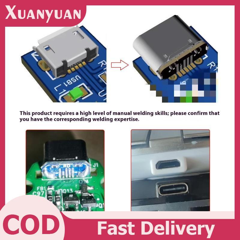 XUAN 2 Cổng Sạc Cho PCB Hàn DIY Sửa Chữa Adapter USB Kết Nối Loại C Nữ Jack 5Pin SMD SMT Type-C Ổ Cắm VN