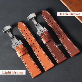 Vintage Bướm Khóa Chính Hãng Da Đồng Hồ Dây Đeo Đồng Hồ Da Bò Bọc Dầu 20 Mm 22 Mm SEIKO Diver Dây Đeo Đồng Hồ Dành Cho Nam Nữ Nâu Đen Vòng Tay Xanh