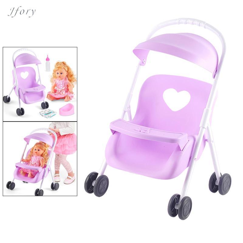 Jfory Trẻ Sơ Sinh Búp Bê Xe Đẩy Đồ Chơi Xe Đẩy Dễ Dàng Gấp Đẩy Xe Đẩy Trẻ Em Nhập Vai Trò Chơi