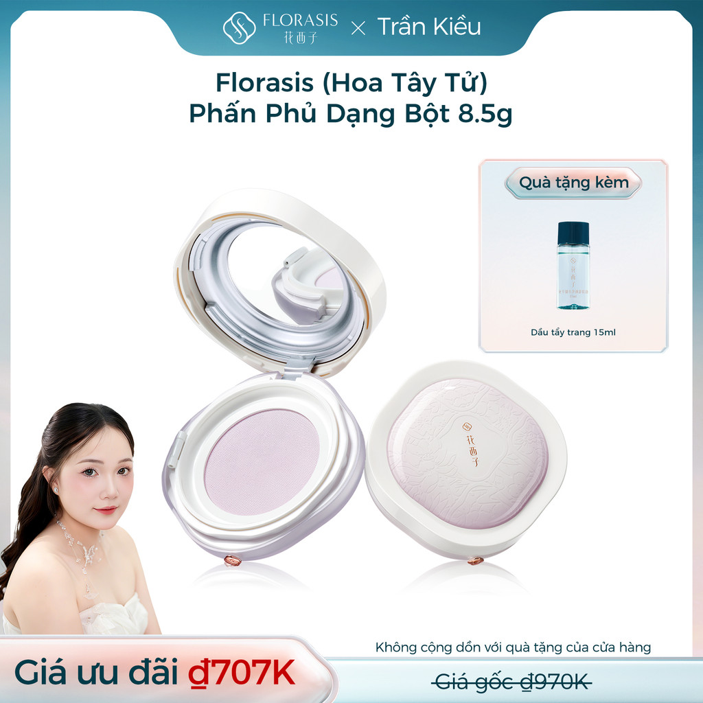 【Trần Kiều 96 Livestream】Florasis ( Hoa Tây Tử) Phấn Phủ Dạng Bột Flawless Jade Breathable – Hạt Phấn Siêu Mịn, Điều Chỉnh Sắc Tố, Kiểm Soát Dầu & Lớp Nền Lì Hoàn Hảo 8.5g
