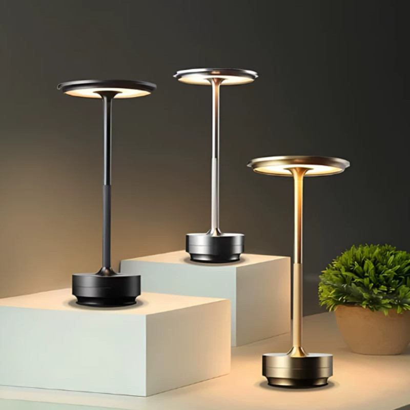 Đèn LED để bàn cảm ứng không dây, sạc USB, 3 chế độ ánh sáng, kim loại cao cấp, trang trí phòng ngủ, bàn ăn, quầy bar