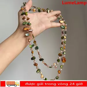 Vòng cổ LUMELAMP đính cườm vỏ nhiều màu sắc, thời trang dành cho nữ