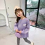 Váy nỉ bé gái màu tím cánh ba chiều dài vừa phải 100-160 Size YQSF