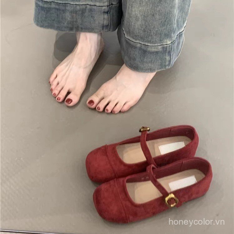 Nhẹ Nhàng Cổ Tích Phong Cách Mary Jane Giày Mùa Thu 2026 Pháp Thanh Lịch Phù Hợp Với Đầm Nông Miệng Dây Đeo Đơn Giày
