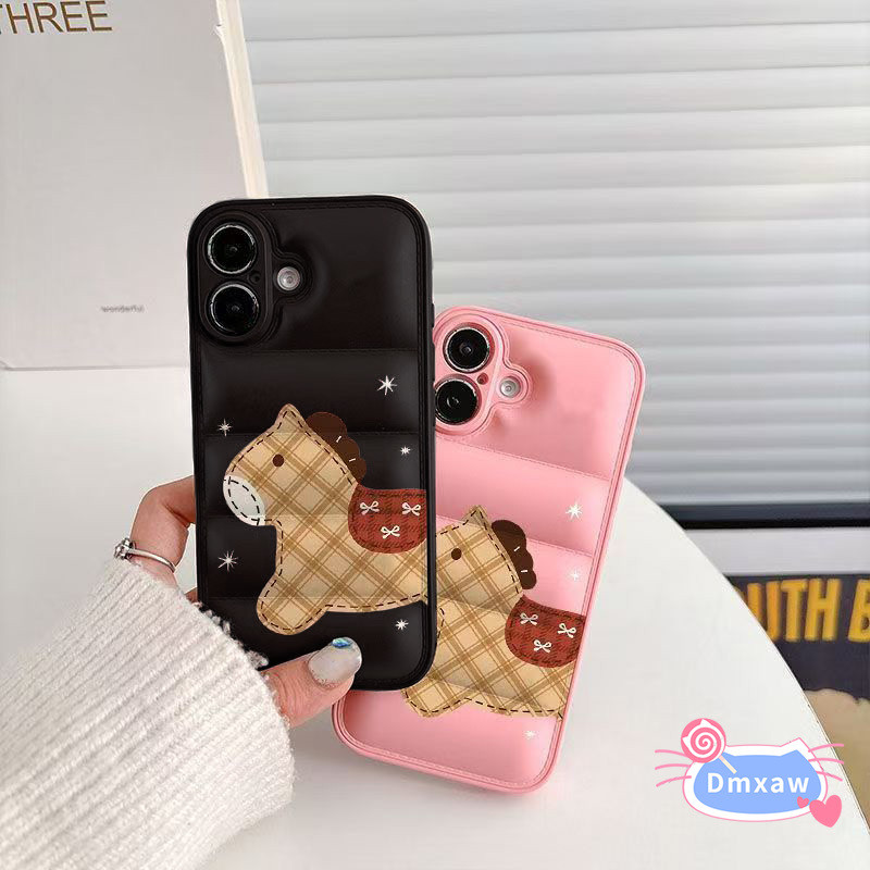 Vỏ áo khoác Pony Down dễ thương cho Google Pixel 10 Pro 9 9A 8 7 7A 6 6A 5G 4G Vỏ màu kẹo ngựa ca rô Chống rơi Vỏ điện thoại mềm chống sốc
