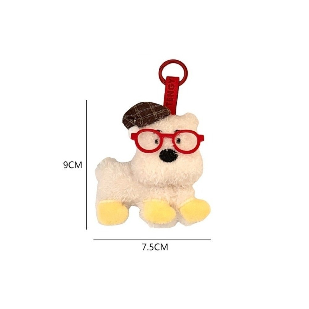 HOBBYIN Móc khóa Mặt dây chuyền trang trí, Mặt dây chuyền chó sang trọng hoạt hình, Ba lô nhân vật chó Mini dễ thương treo trang trí Túi đựng tai nghe Dây